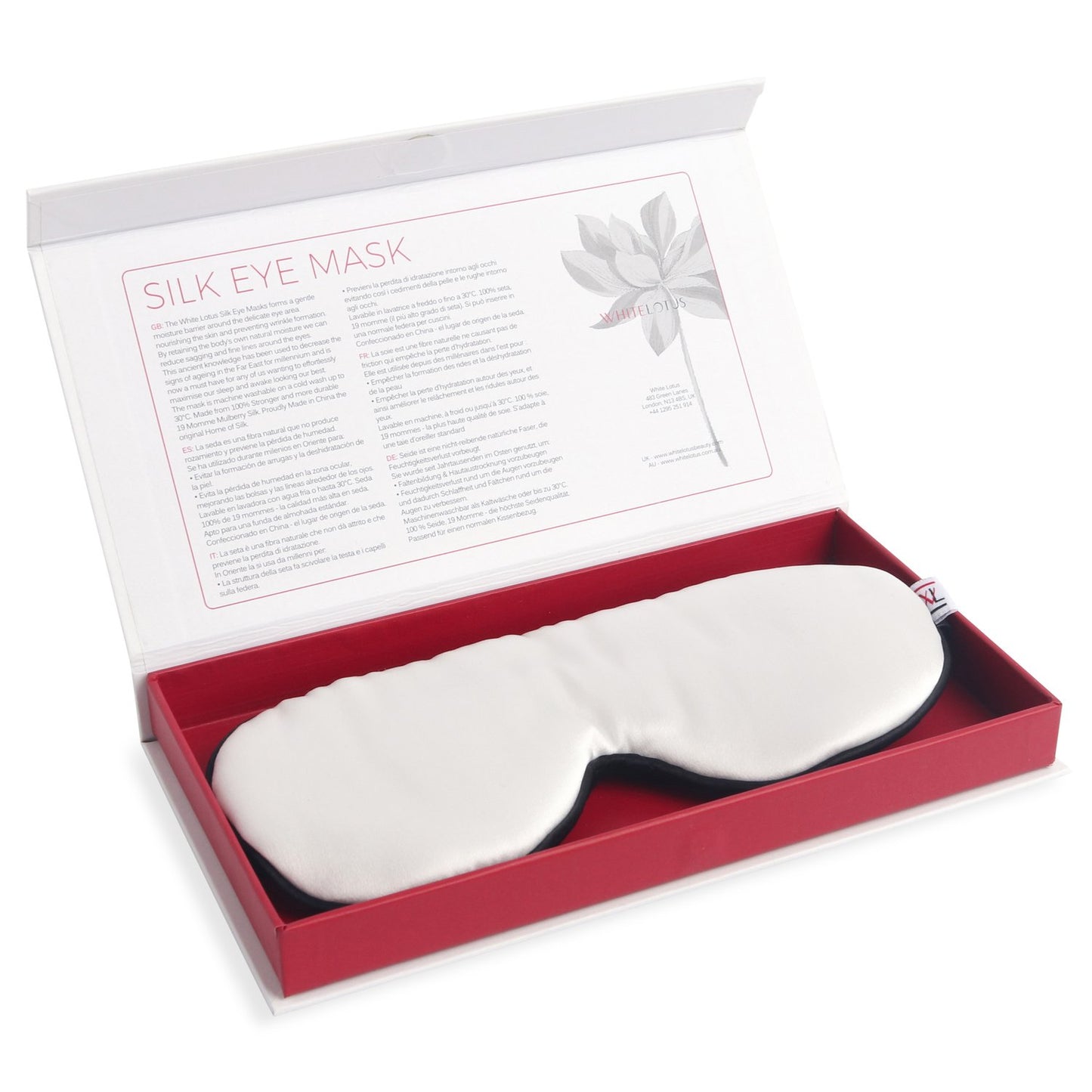 Zijden oogmasker anti-aging - wit